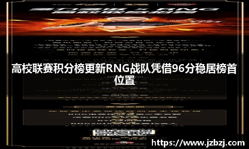 高校联赛积分榜更新RNG战队凭借96分稳居榜首位置